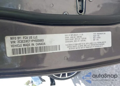 2023 Dodge Charger R/T from USA, damaged, VIN 2C3CDXCT1PH555663